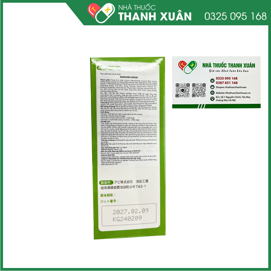 Kodomo Genki - Hỗ trợ bé ăn ngon và tăng cường sức đề kháng